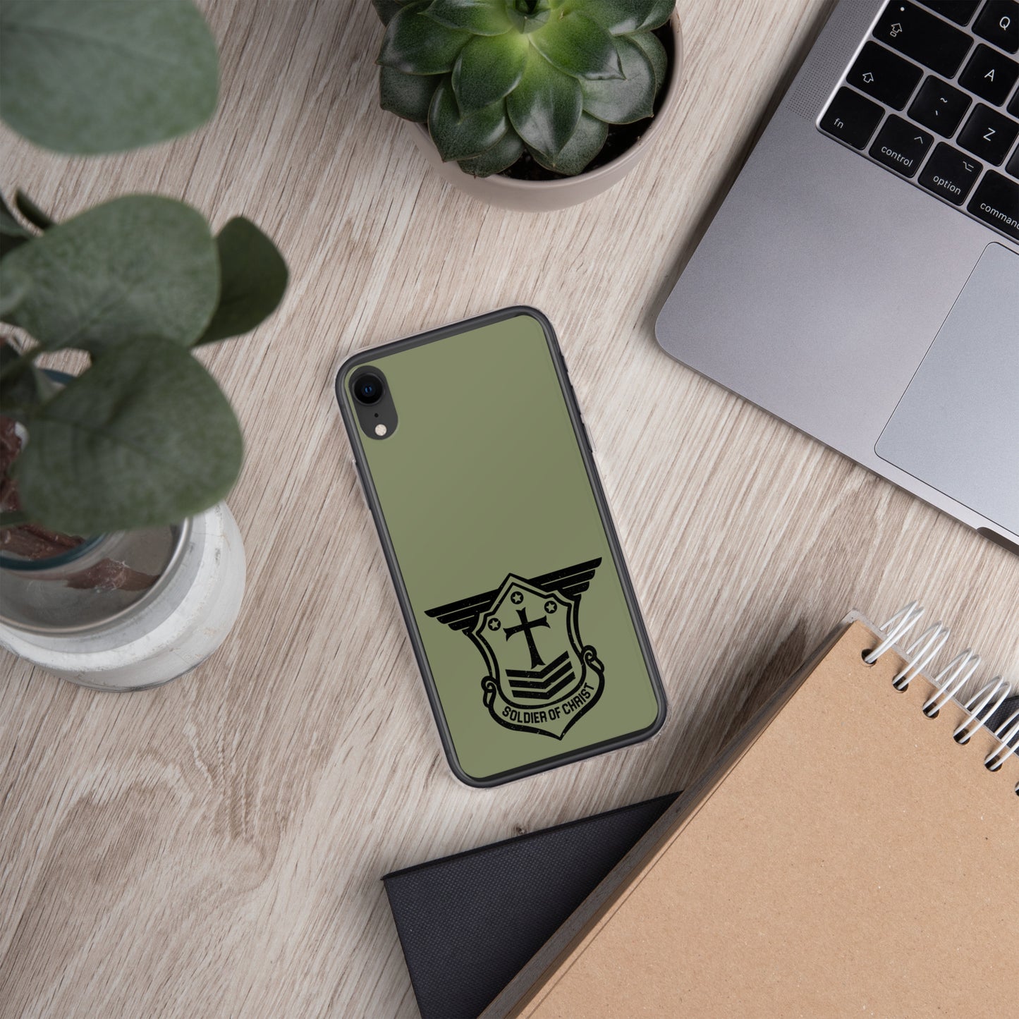 Soldier of Christ Black Military Green Clear Case for iPhone®