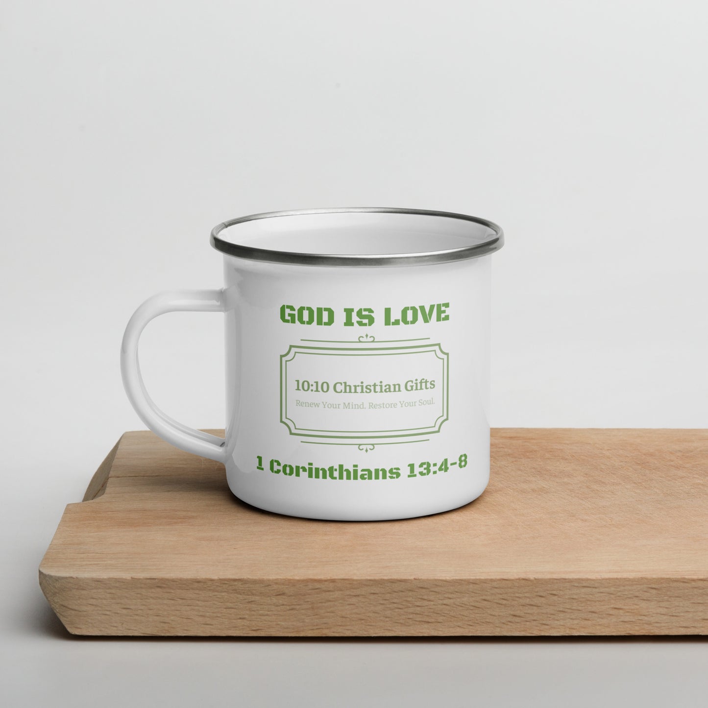 1 Corinthians 13:4-8 Enamel Mug (b)