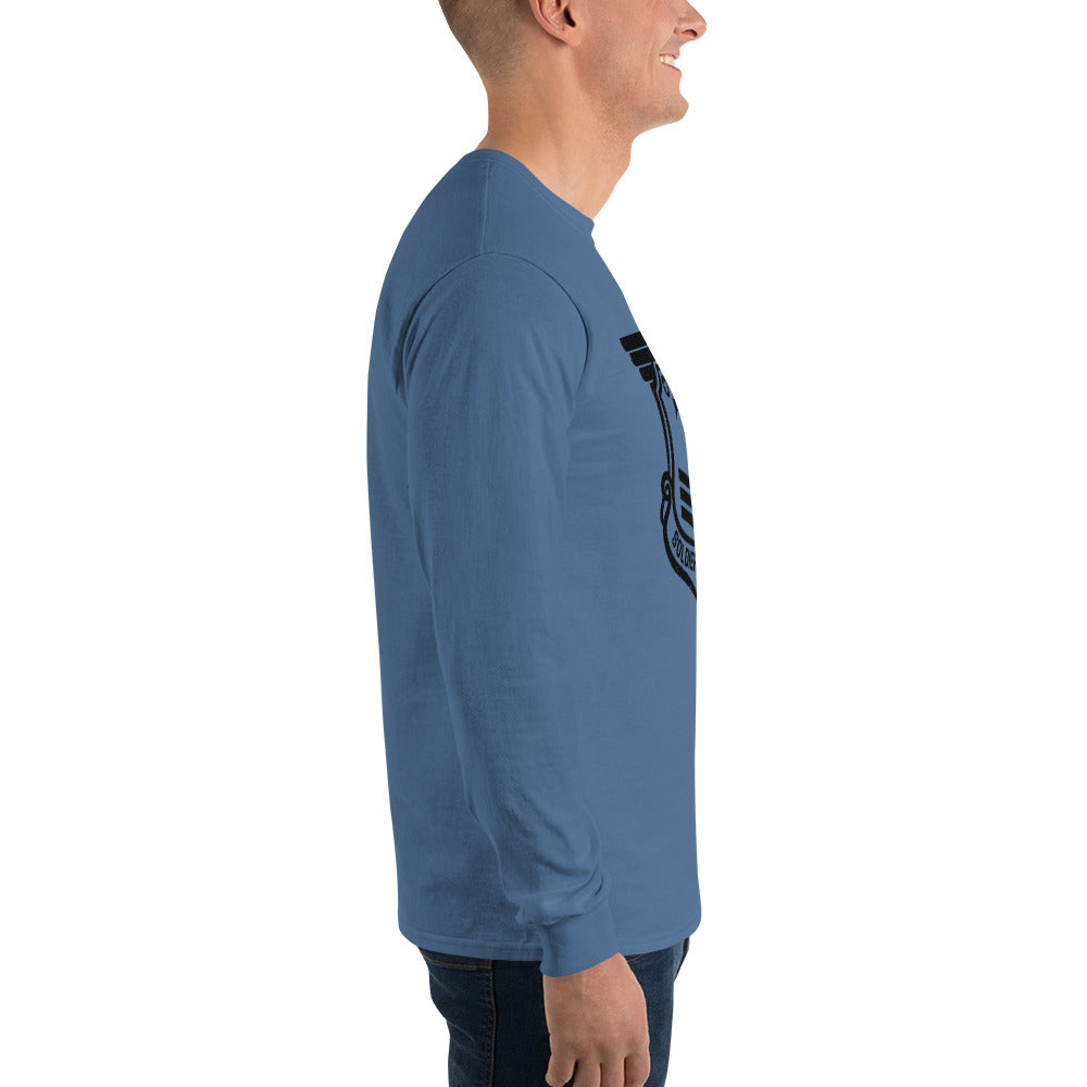 Men’s Long Sleeve T-Shirt with Black Soldier of Christ Emblem Front