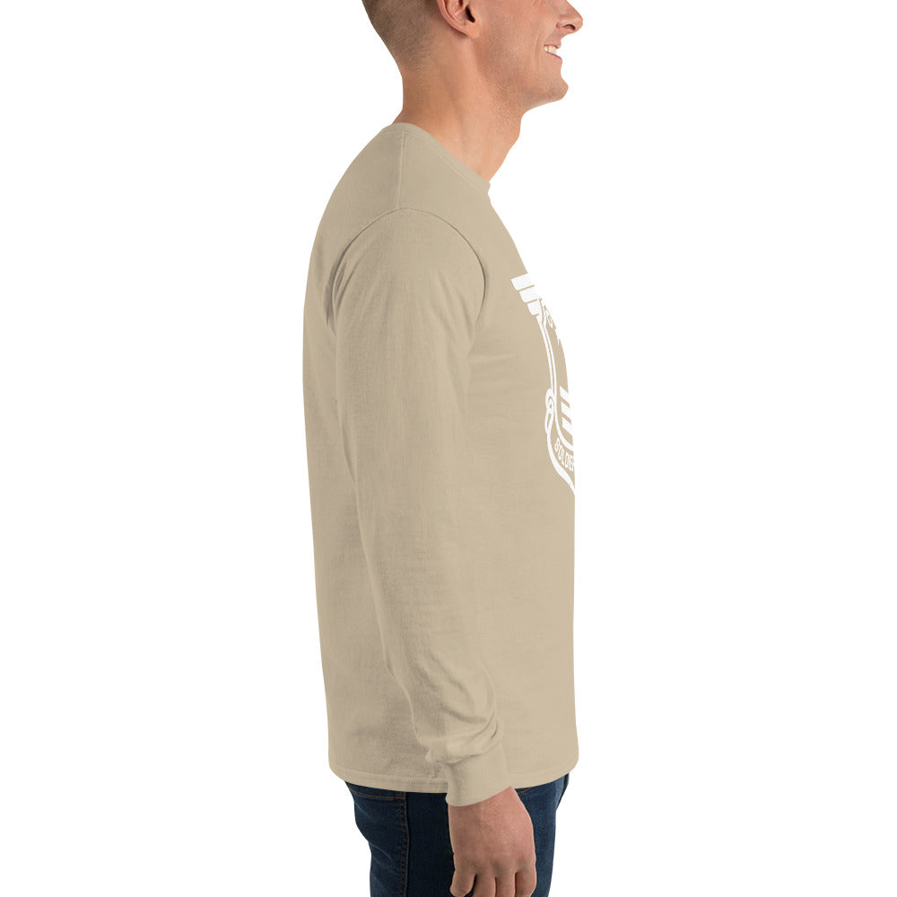 Men’s Long Sleeve T-Shirt with White Soldier of Christ Emblem Front