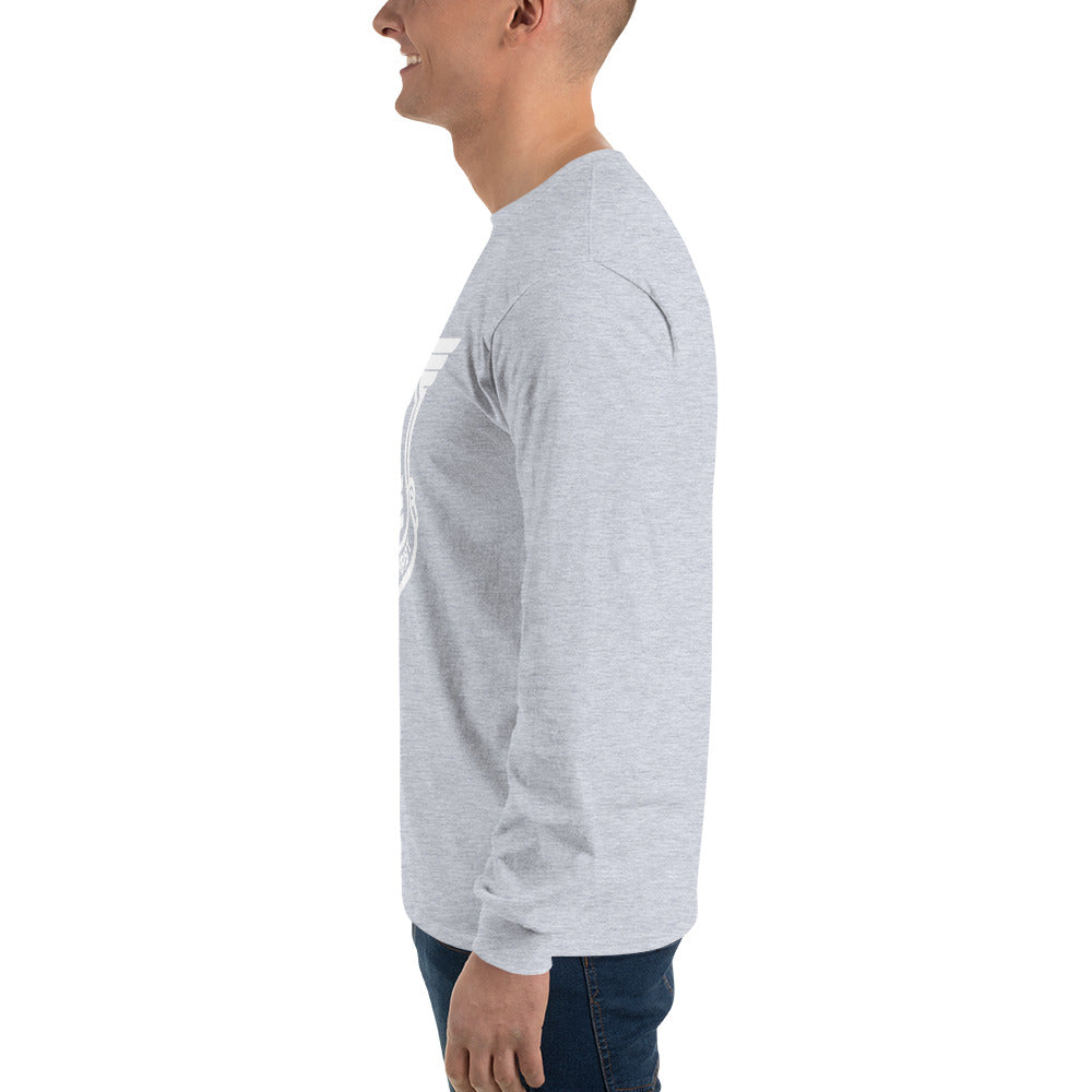 Men’s Long Sleeve T-Shirt with White Soldier of Christ Emblem Front