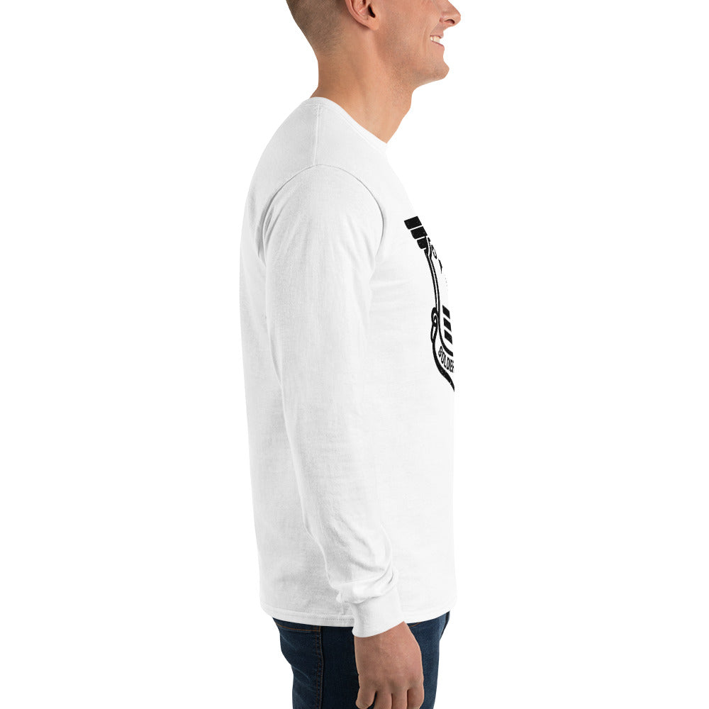 Men’s Long Sleeve T-Shirt with Black Soldier of Christ Emblem Front