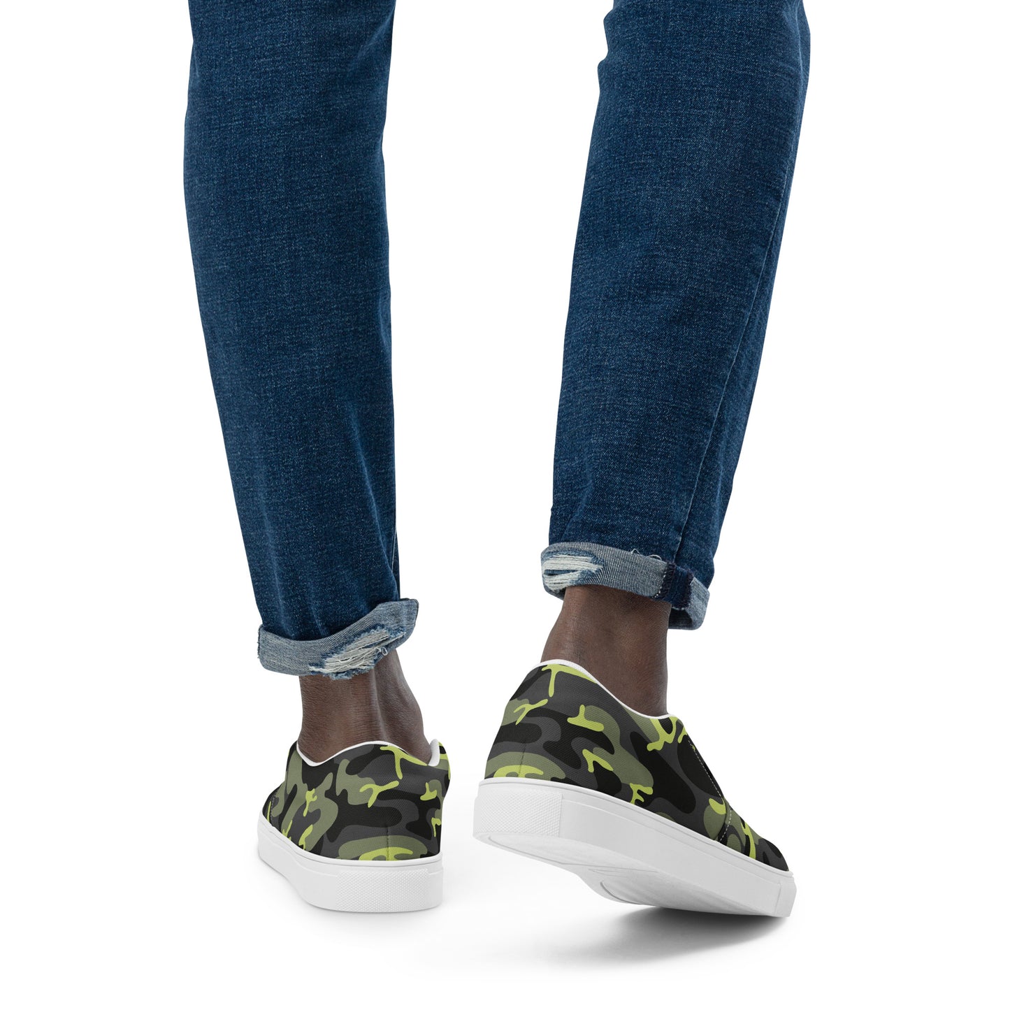 Green Camo Men’s Slip-on Canvas Shoes