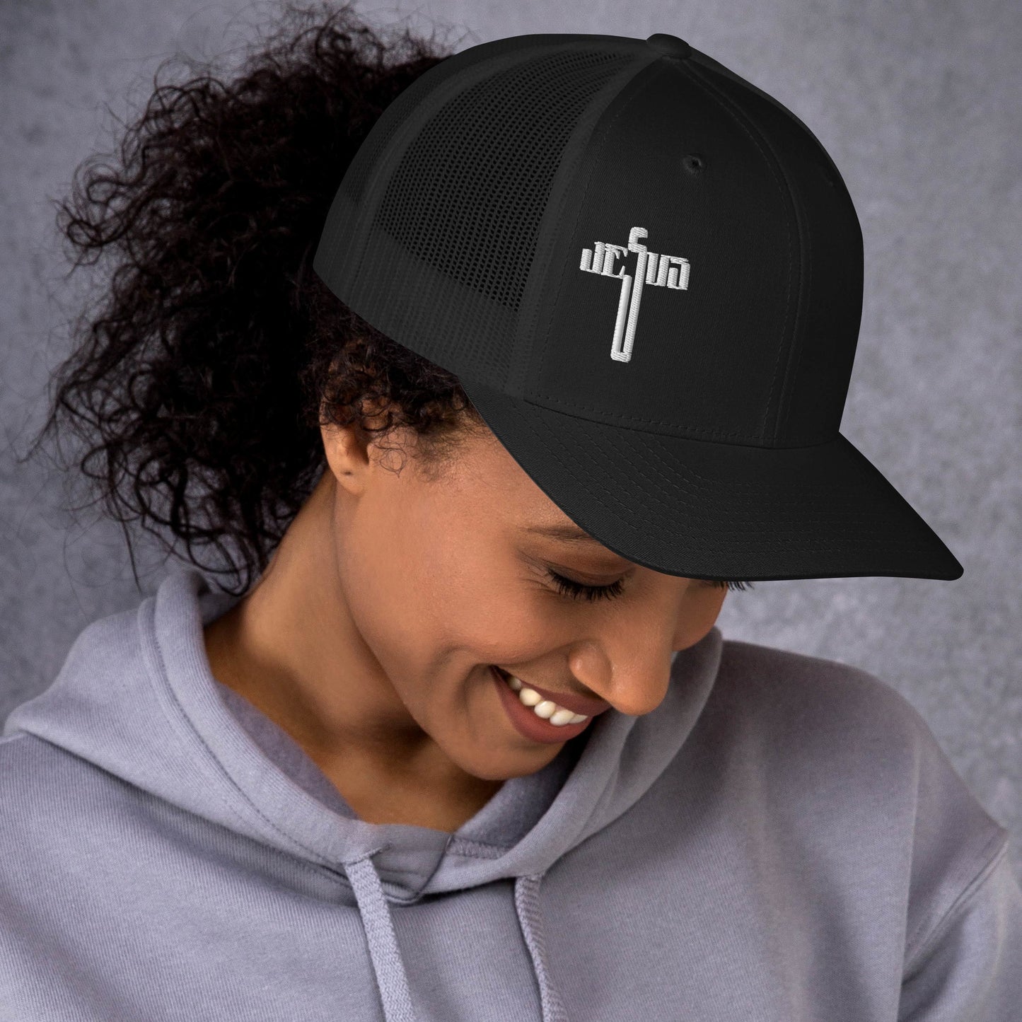 Jesus Cross White Women's Trucker Cap