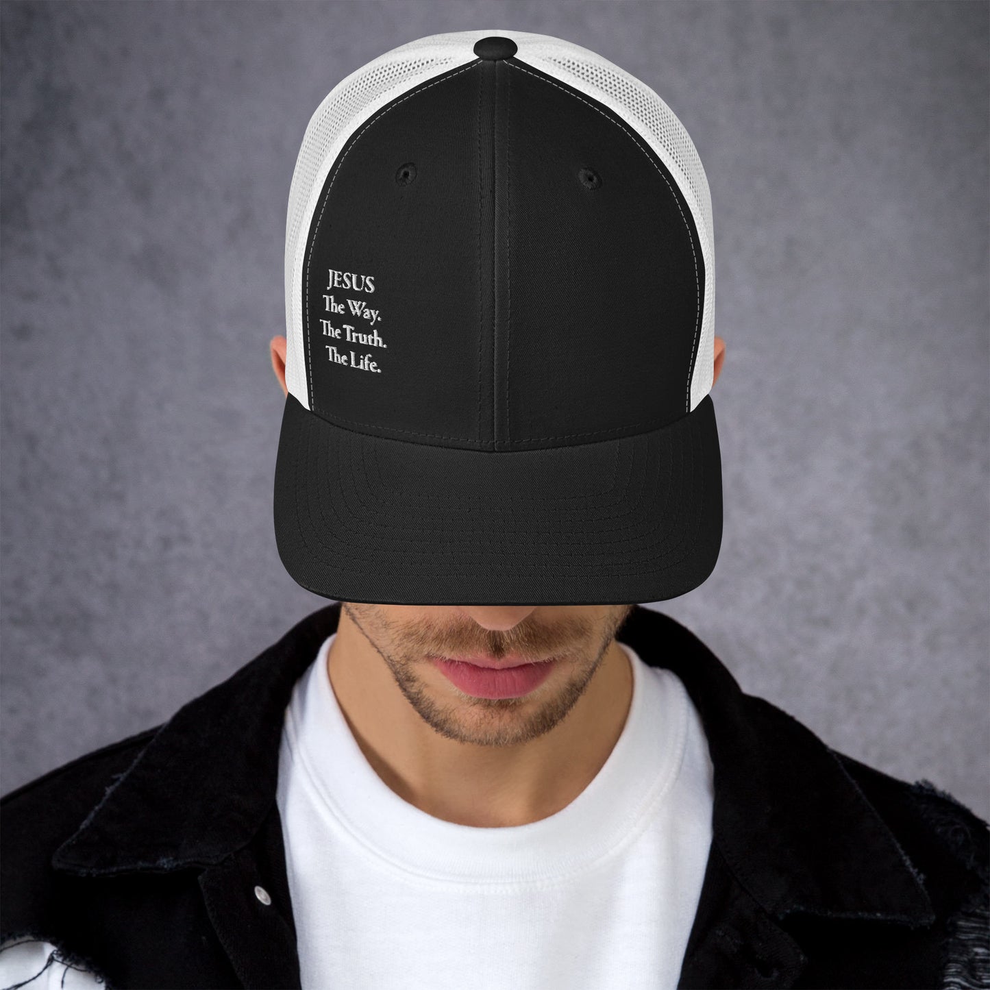 Jesus The Way White Men's Trucker Cap