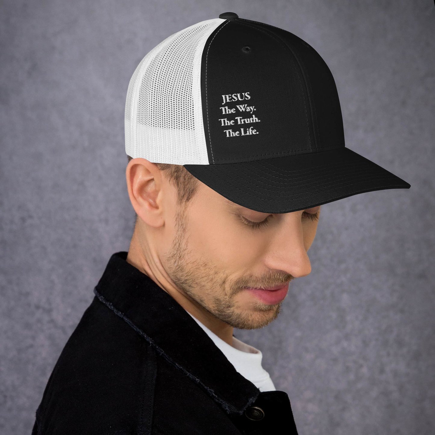 Jesus The Way White Men's Trucker Cap