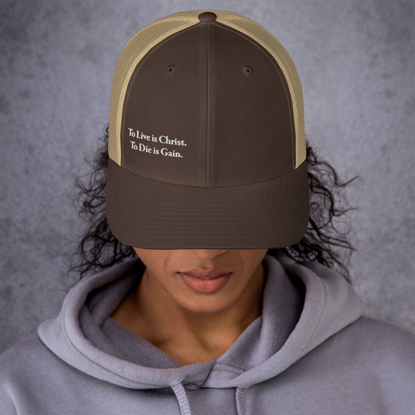 To Live is Christ White Women's Trucker Cap