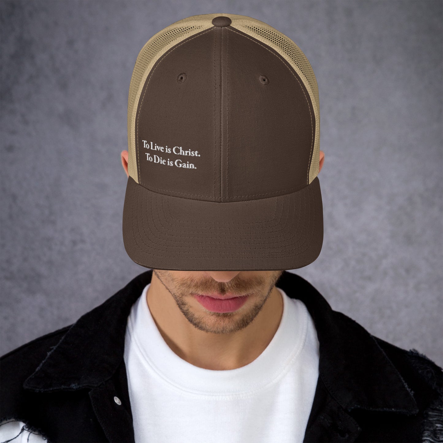 To Live is Christ White Men's Trucker Cap