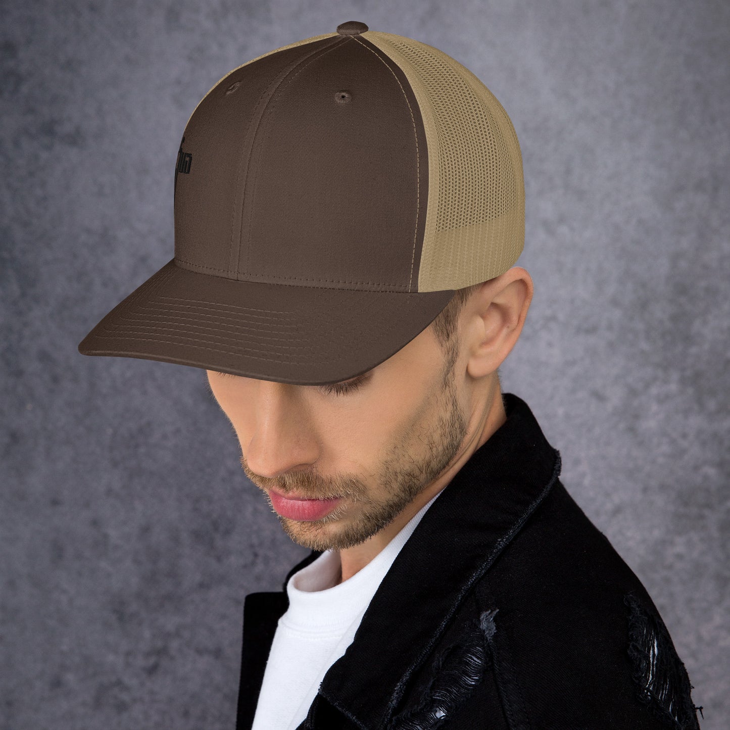 Jesus Cross Black Men's Trucker Cap