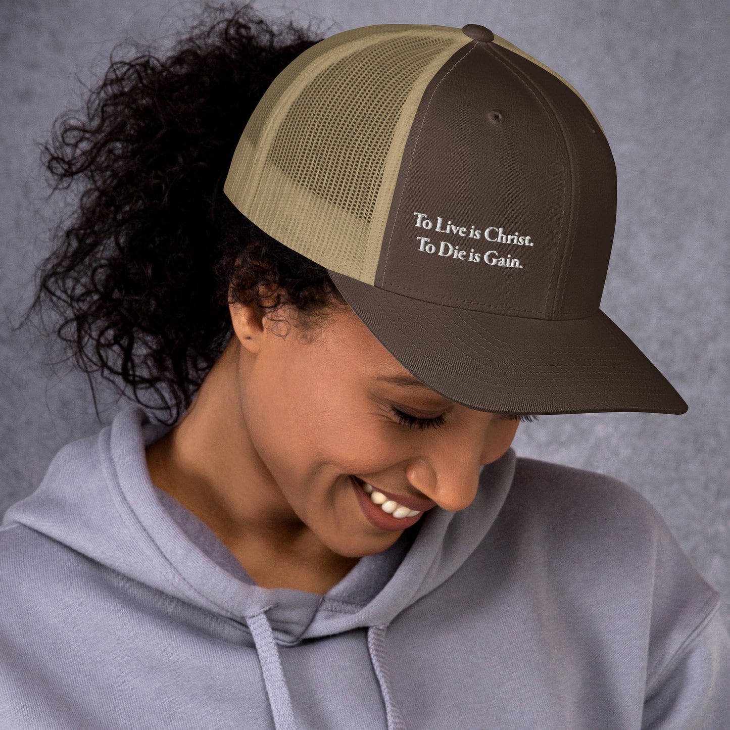 To Live is Christ White Women's Trucker Cap