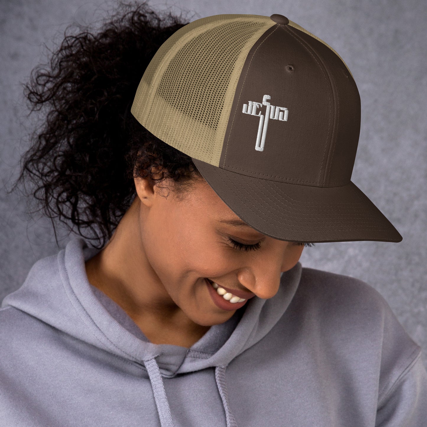 Jesus Cross White Women's Trucker Cap