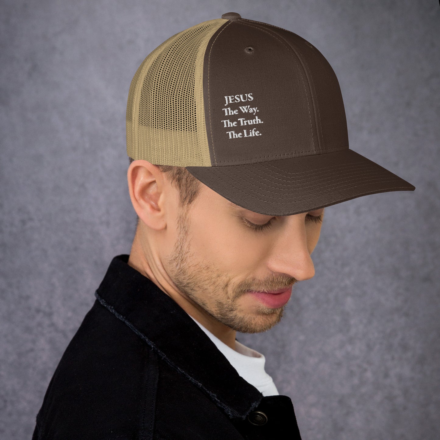 Jesus The Way White Men's Trucker Cap