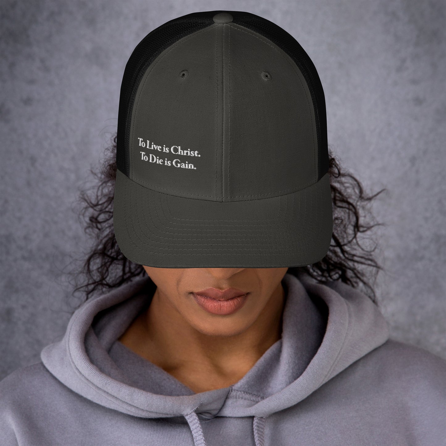 To Live is Christ White Women's Trucker Cap