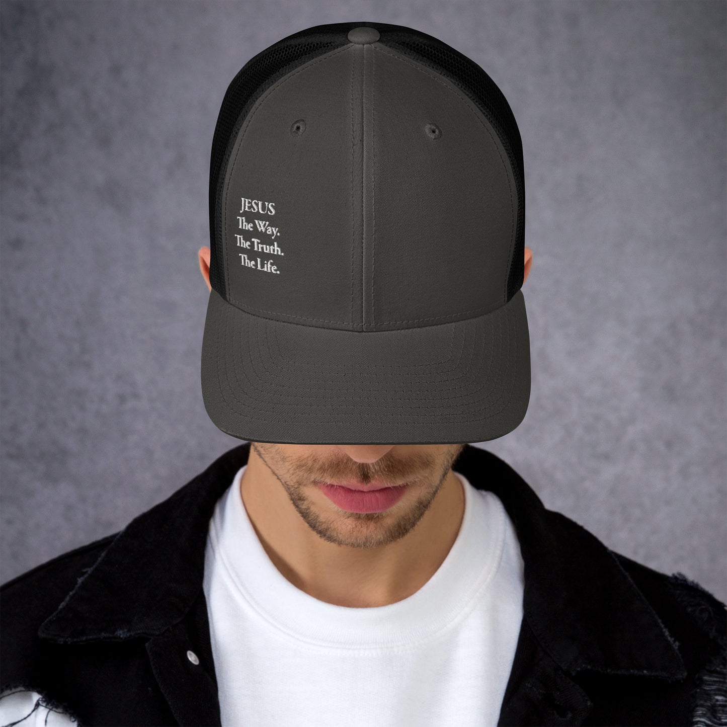 Jesus The Way White Men's Trucker Cap