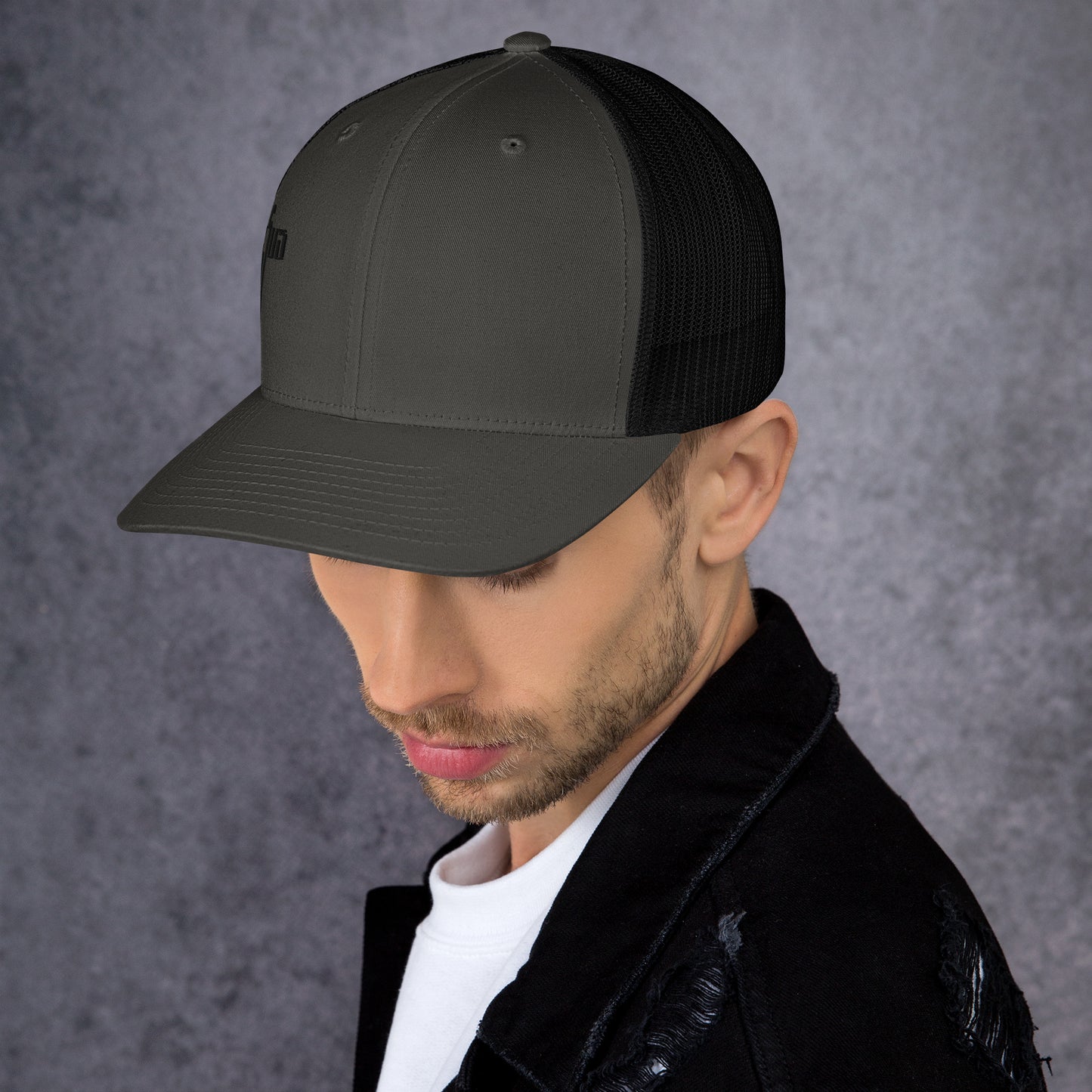 Jesus Cross Black Men's Trucker Cap