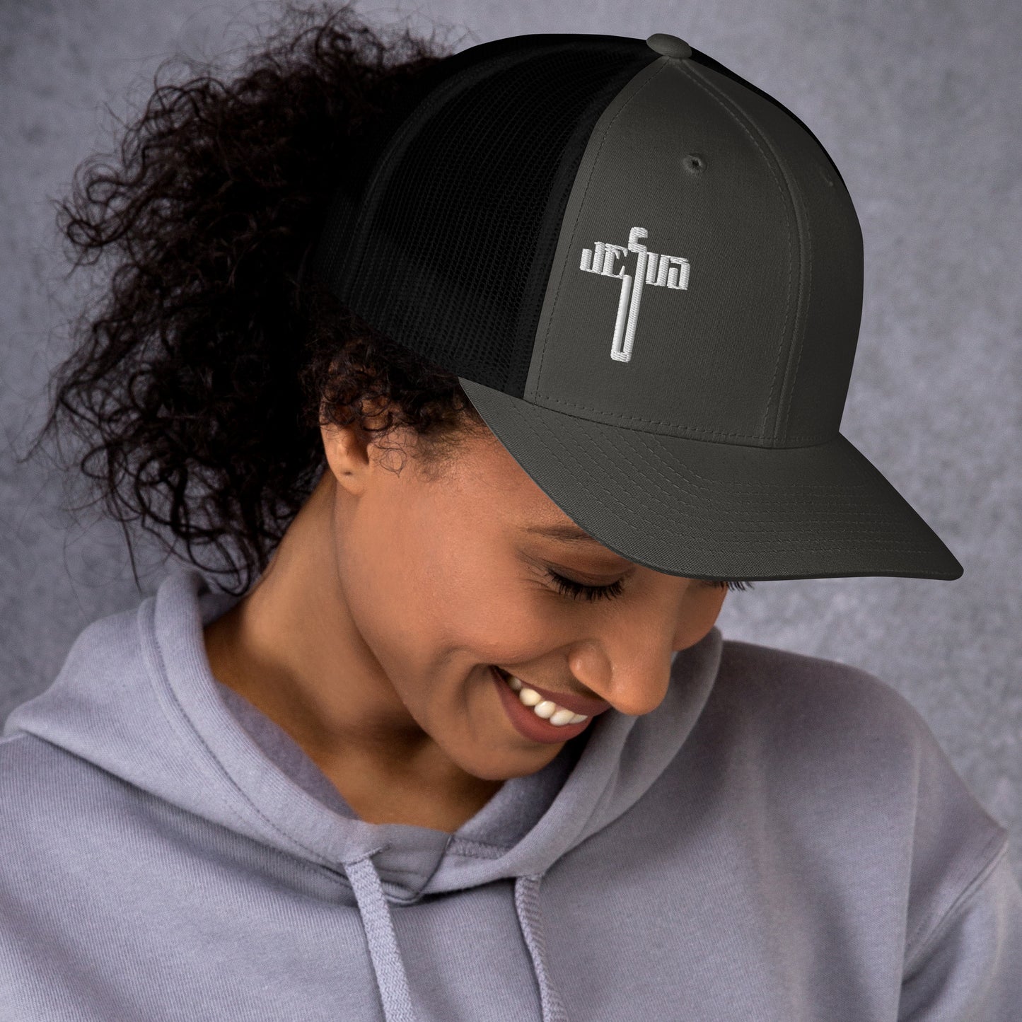 Jesus Cross White Women's Trucker Cap