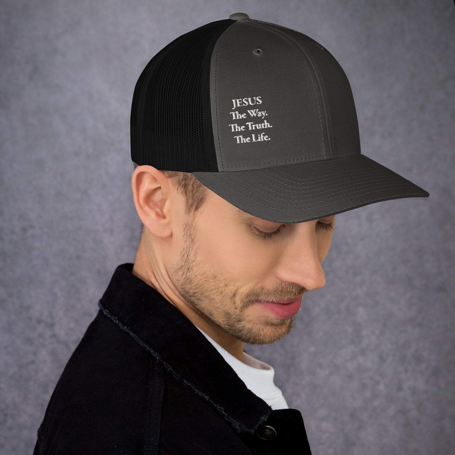 Jesus The Way White Men's Trucker Cap