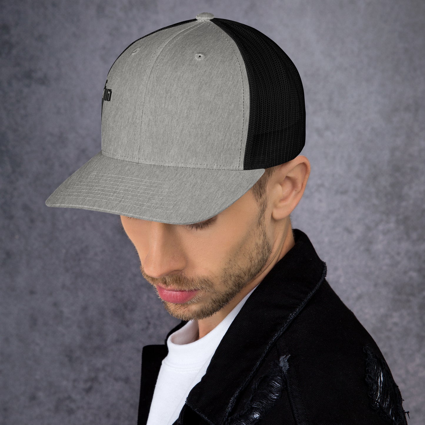 Jesus Cross Black Men's Trucker Cap