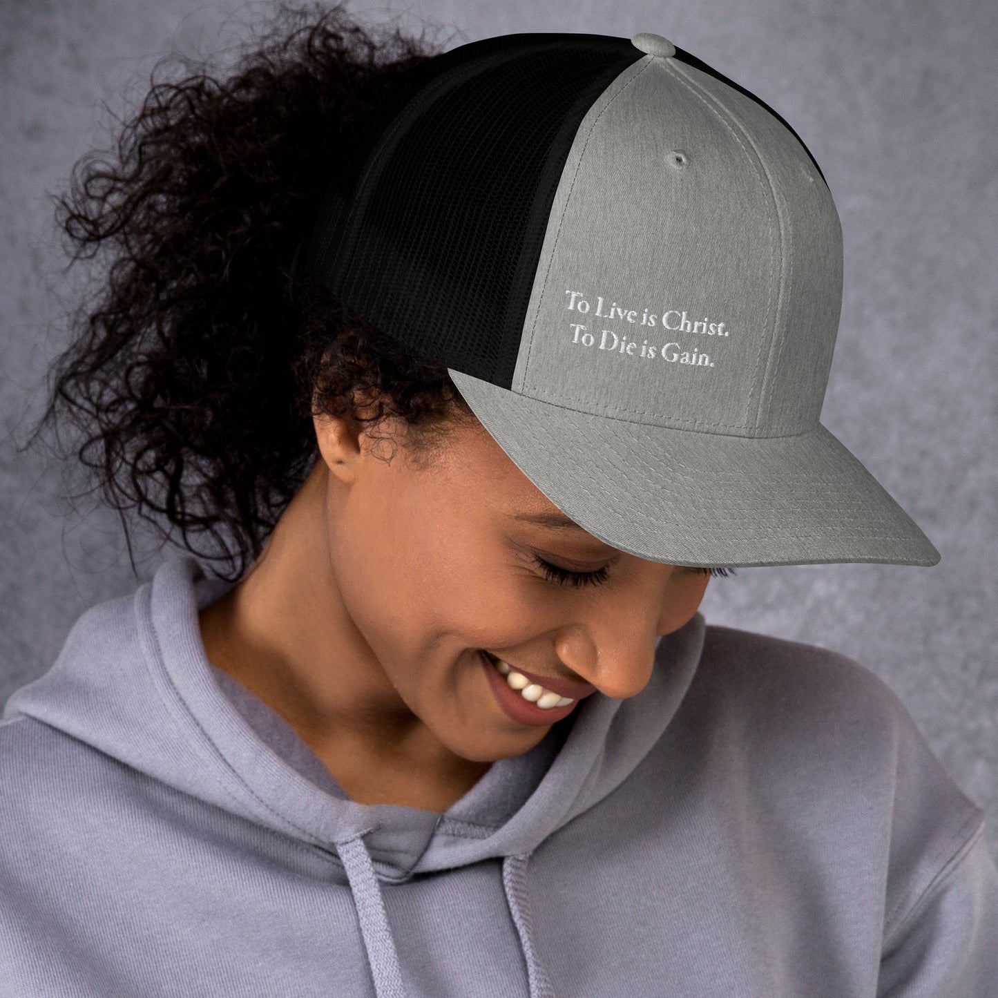 To Live is Christ White Women's Trucker Cap