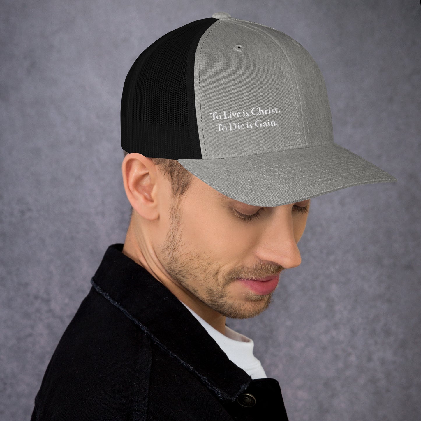 To Live is Christ White Men's Trucker Cap