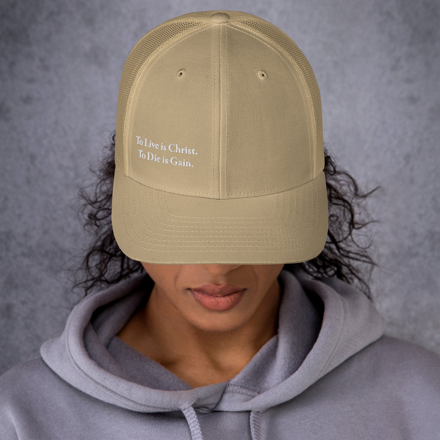 To Live is Christ White Women's Trucker Cap