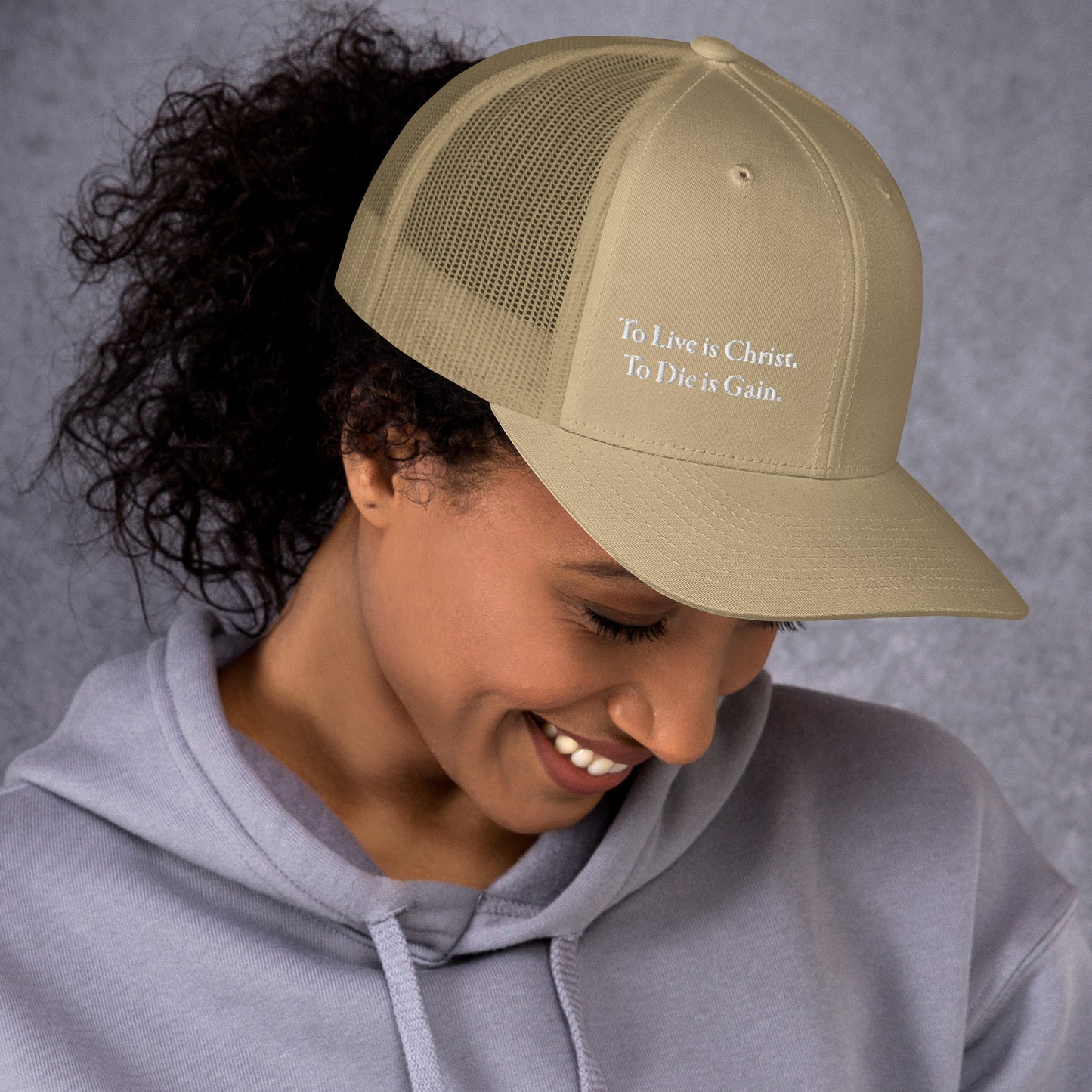 To Live is Christ White Women's Trucker Cap