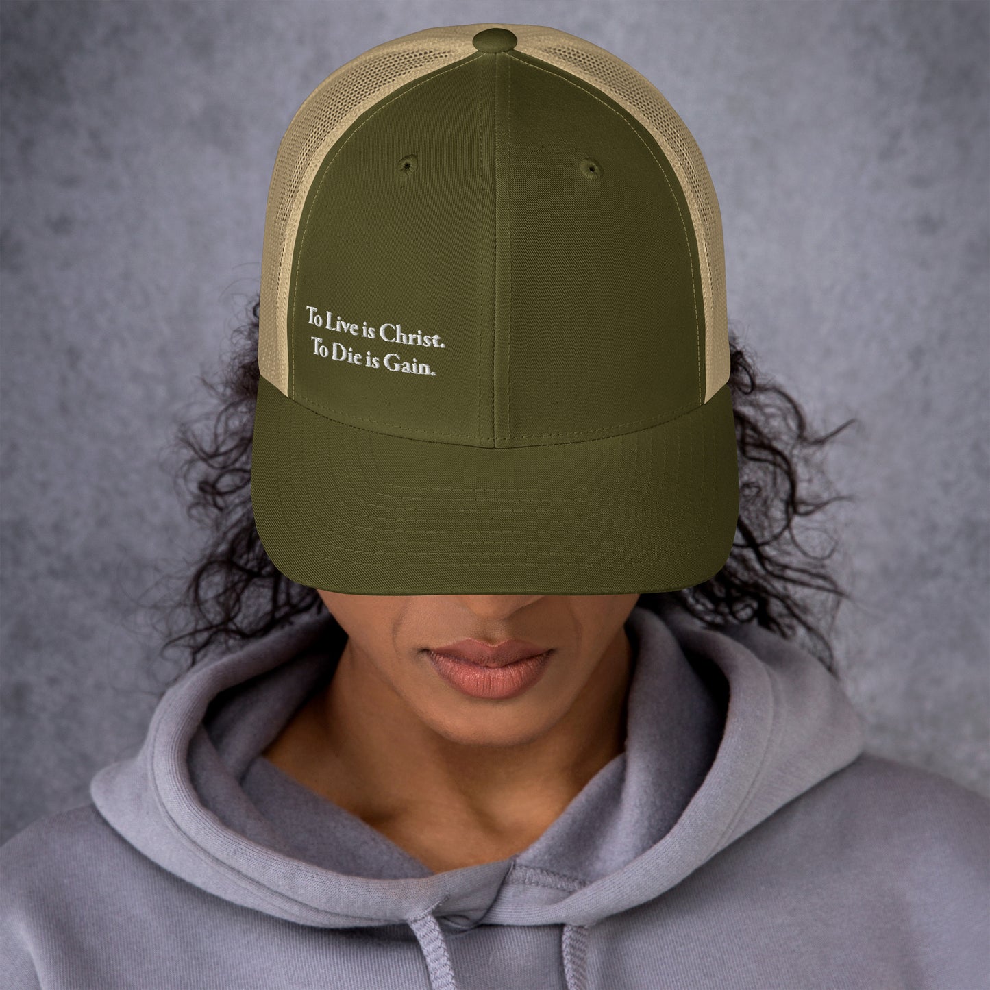 To Live is Christ White Women's Trucker Cap