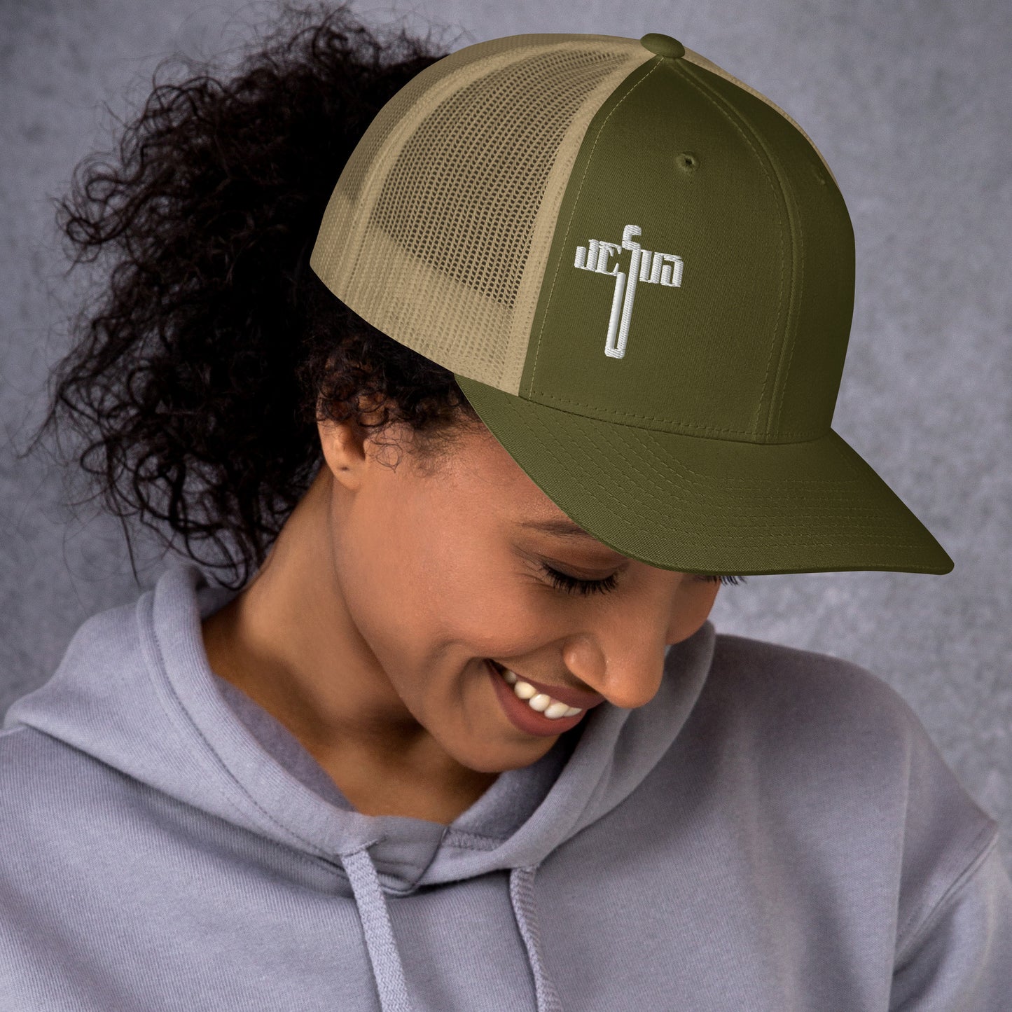 Jesus Cross White Women's Trucker Cap