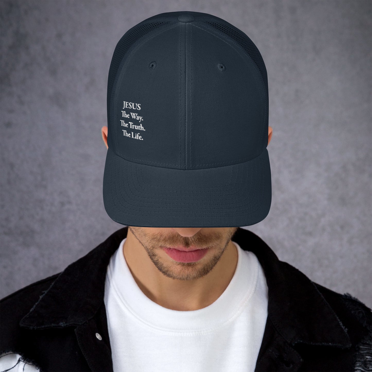 Jesus The Way White Men's Trucker Cap