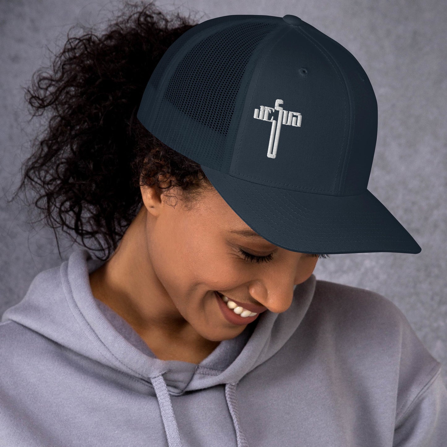 Jesus Cross White Women's Trucker Cap