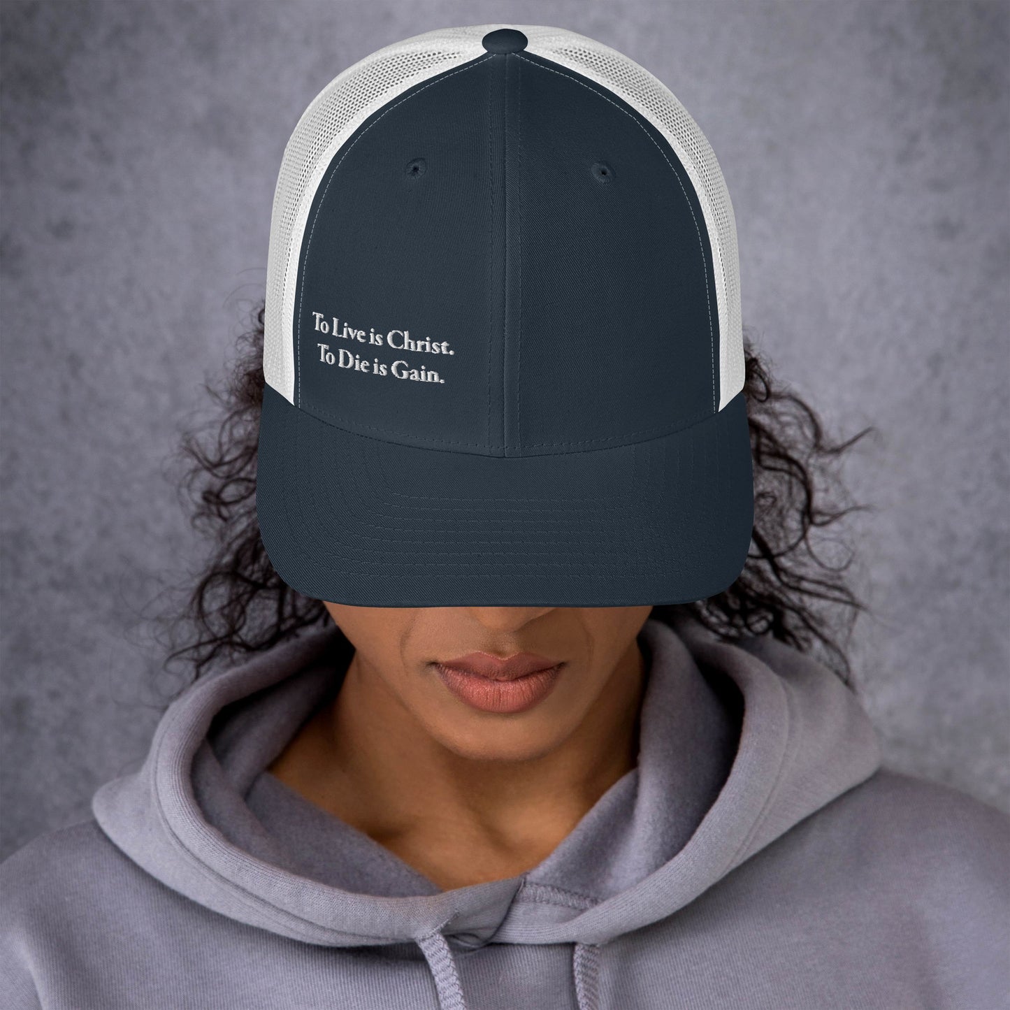 To Live is Christ White Women's Trucker Cap