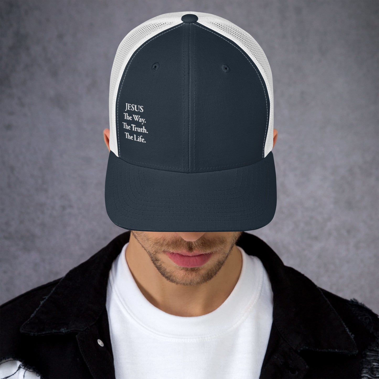 Jesus The Way White Men's Trucker Cap