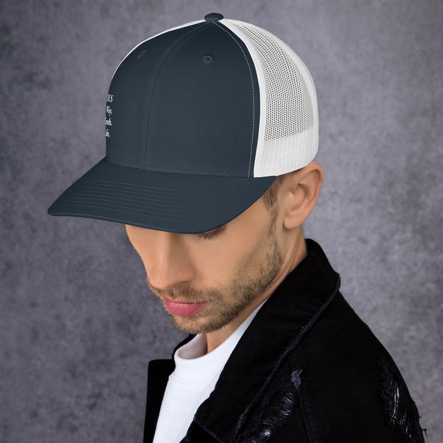 Jesus The Way White Men's Trucker Cap