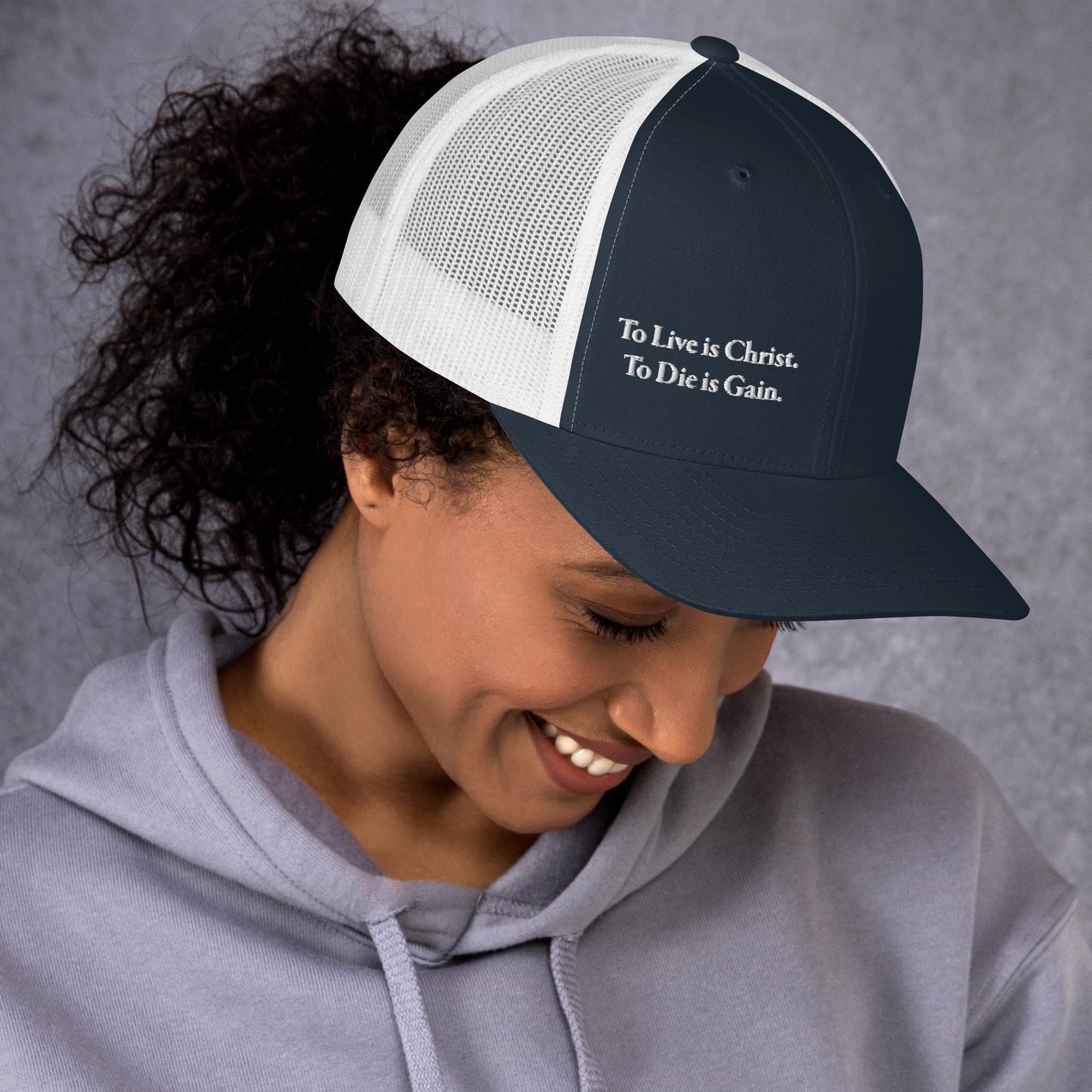 To Live is Christ White Women's Trucker Cap