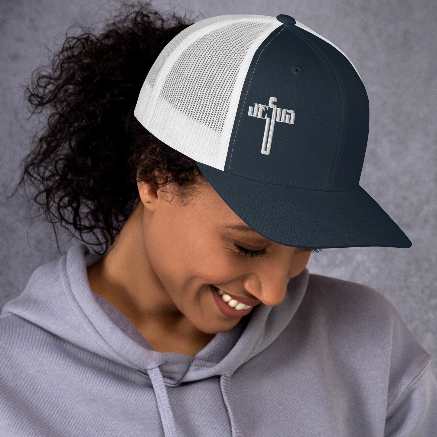 Jesus Cross White Women's Trucker Cap