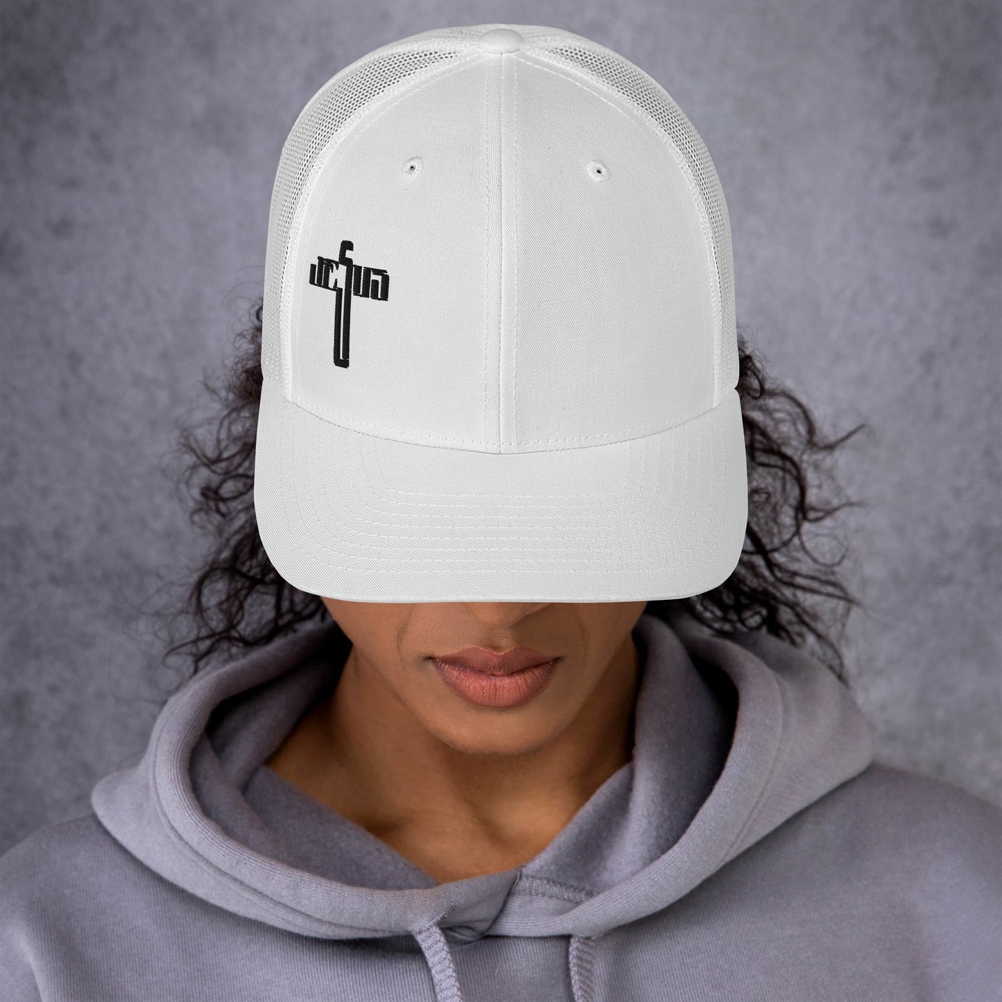 Jesus Cross Black Women's Trucker Cap