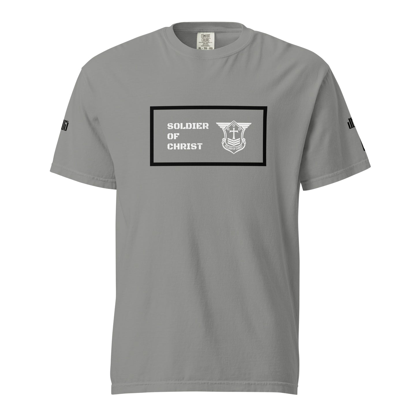 Soldier of Christ Black & White Unisex Heavyweight T-Shirt