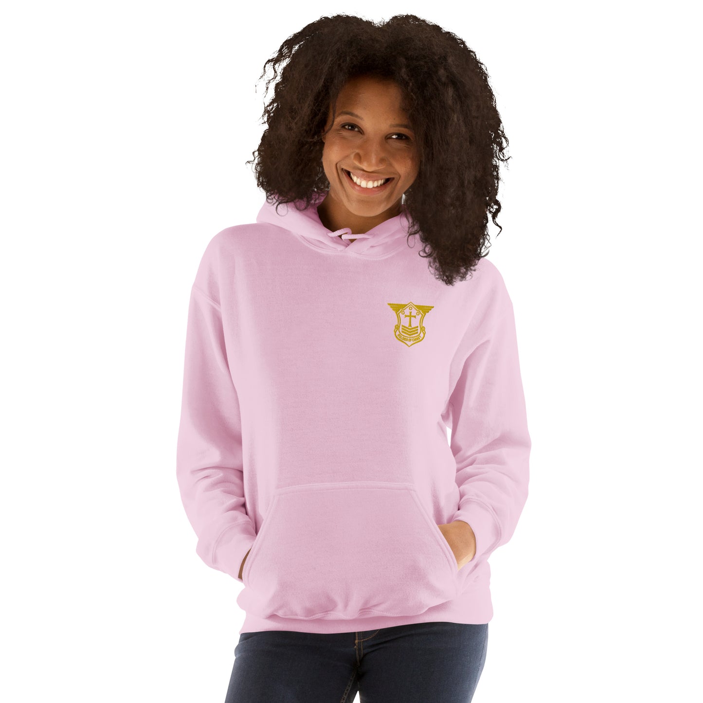 Unisex Hoodie with Gold Embroidered Soldier of Christ Emblem