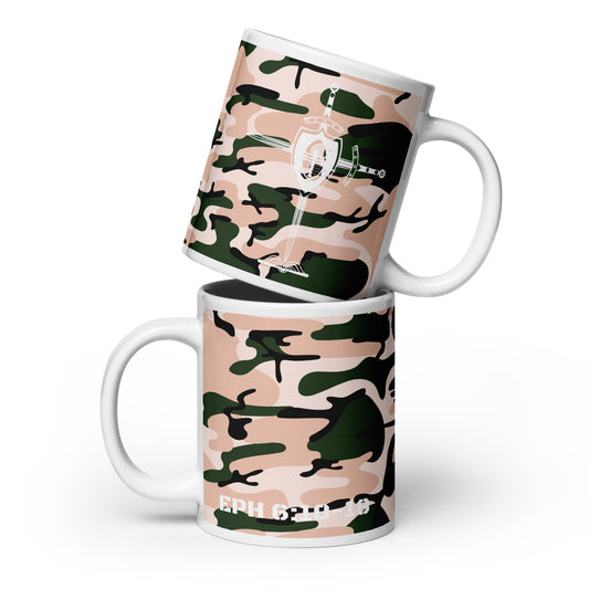 Armor of God White Rose Pink Camo Glossy Mug